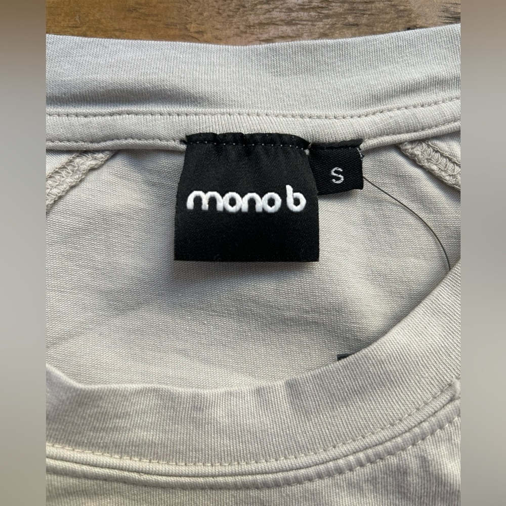 Mono B Light Gray Crewneck Top with Unique Bubble Pima Cotton - Picture 9 of 12